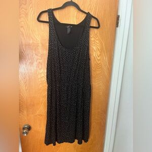 H&M Black Polka Dot Midi Dress M